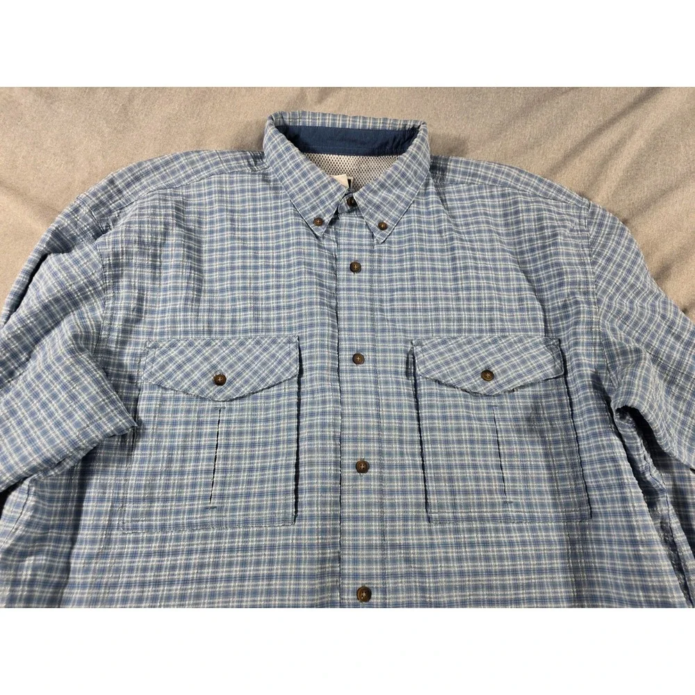 The North Face Outdoor Seersucker Shirt Roll Tab, L/S, Vented, Button Up Mens XL